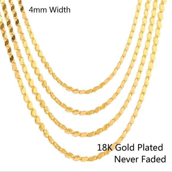 NWT 18k Gold Plated Layering Thick Neckace - Picture 5 of 7